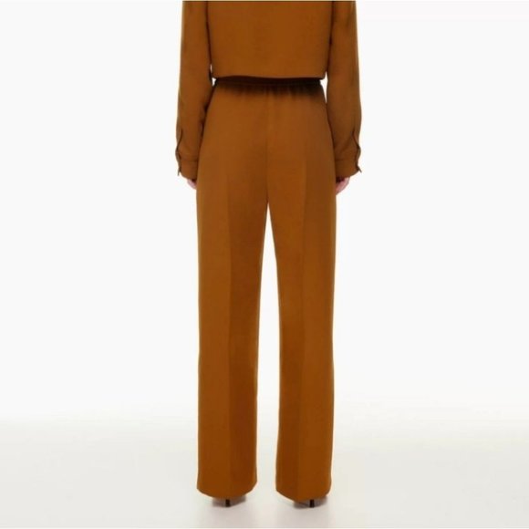WILFRED Alanya Trouser Wide Leg Pants Rich Chestnut Brown 0 XS Aritzia - Picture 3 of 10
